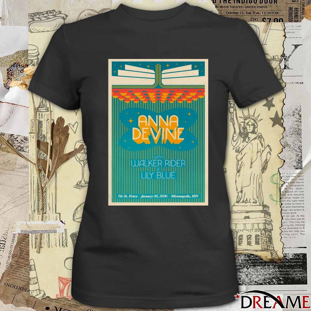 Poster Anna Devine January 30 2026 7th St Entry In Minneapolis MN t-shirt