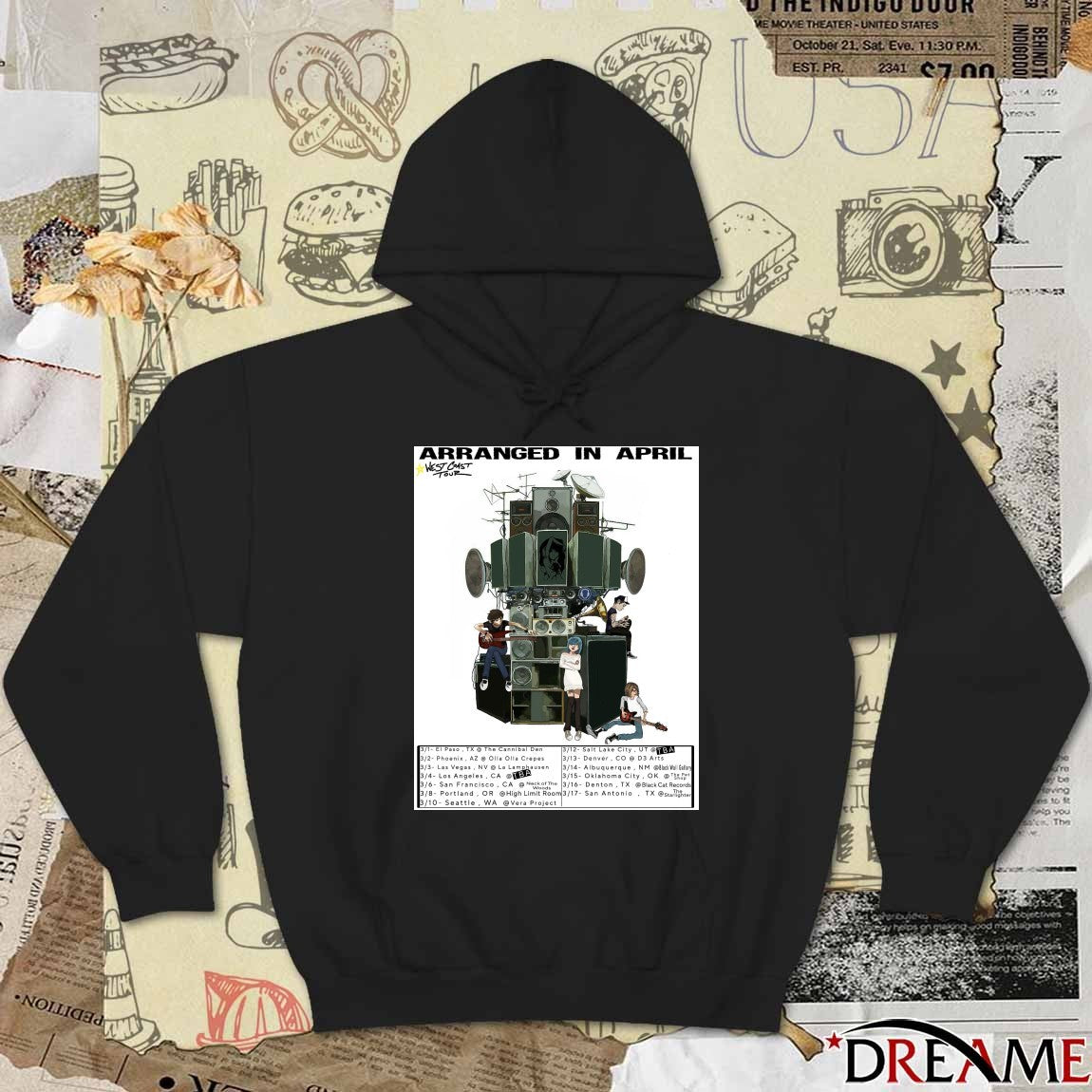 Poster Arranged In April West Coast Tour 2026 March 01- 17 t-shirt