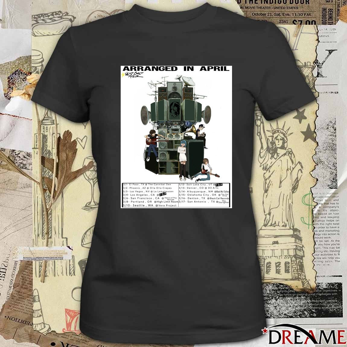 Poster Arranged In April West Coast Tour 2026 March 01- 17 t-shirt
