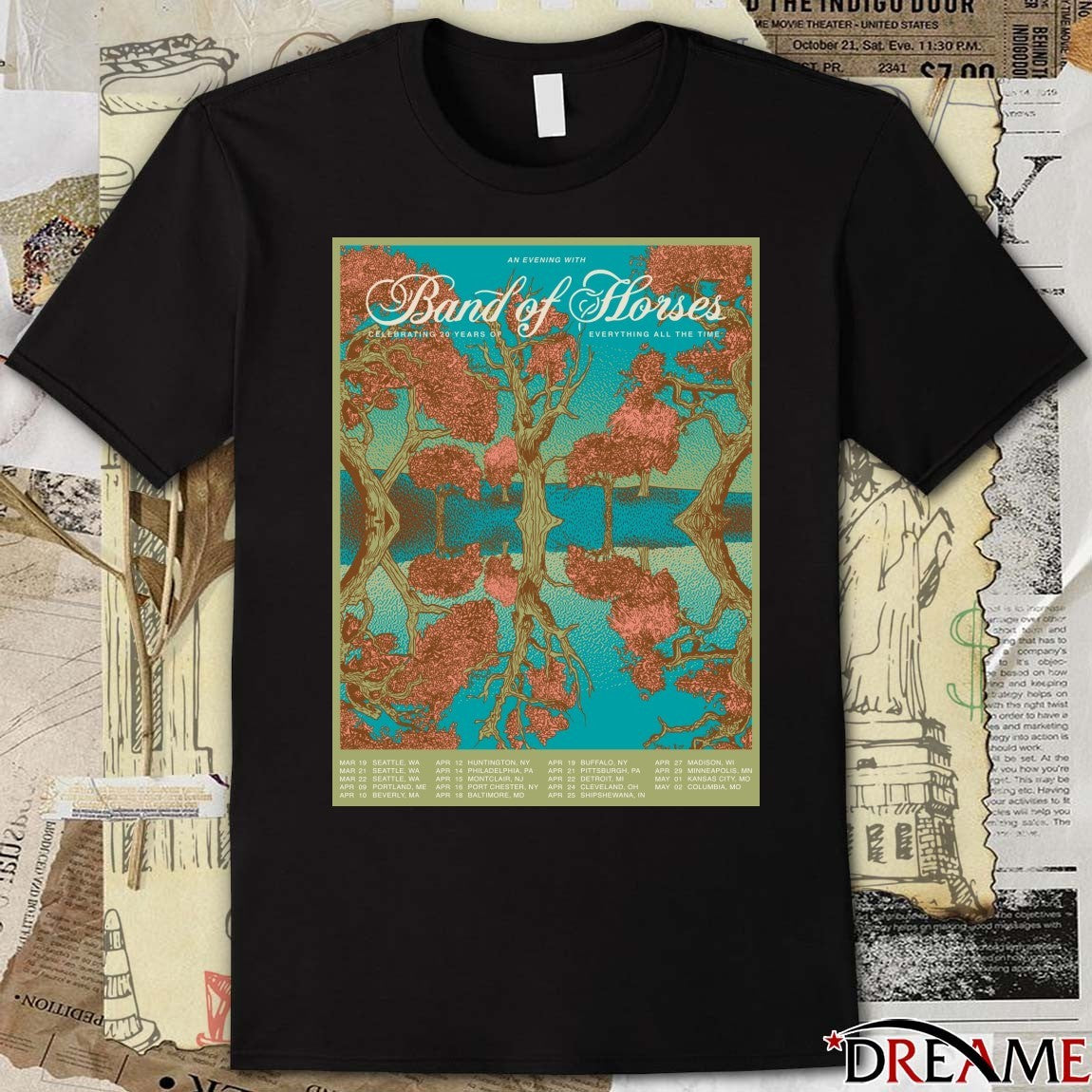 Poster Band Of Horses 20th Anniversary Tour 2026 Everything All The Time t-shirt