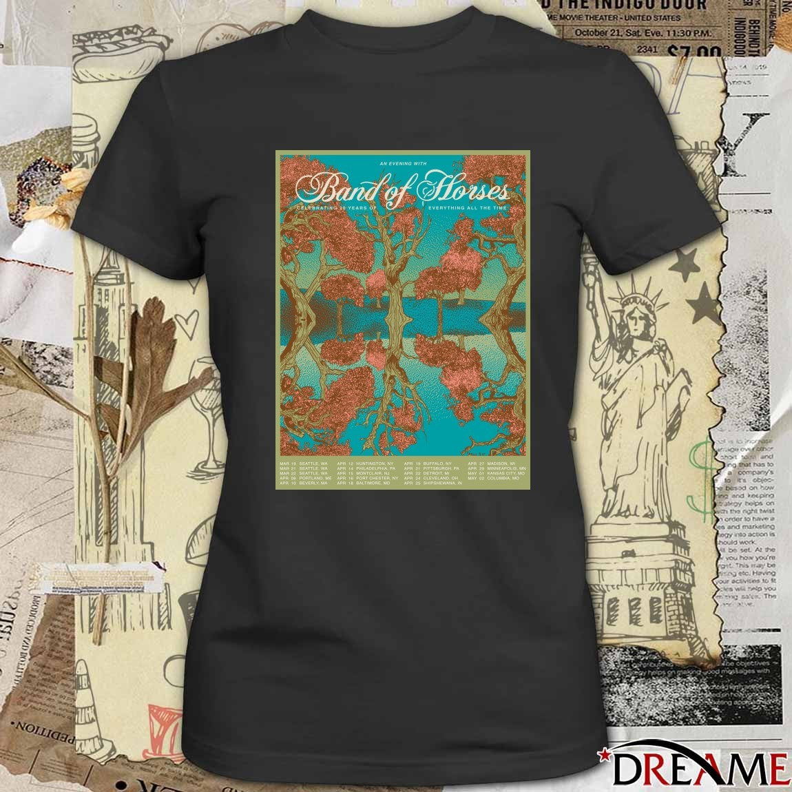 Poster Band Of Horses 20th Anniversary Tour 2026 Everything All The Time t-shirt
