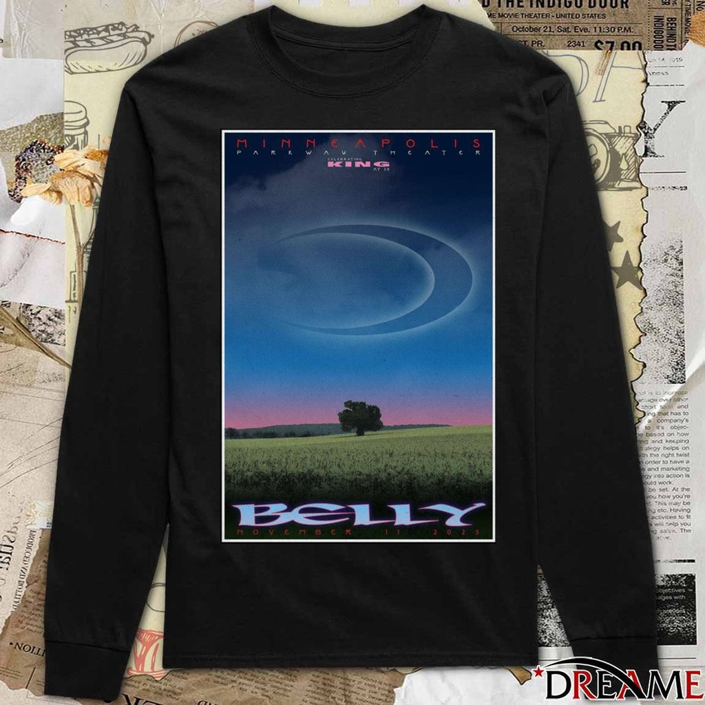 Poster Belly Alternative Band November 11 2025 Minneapolis Parkway Theater Art t-shirt