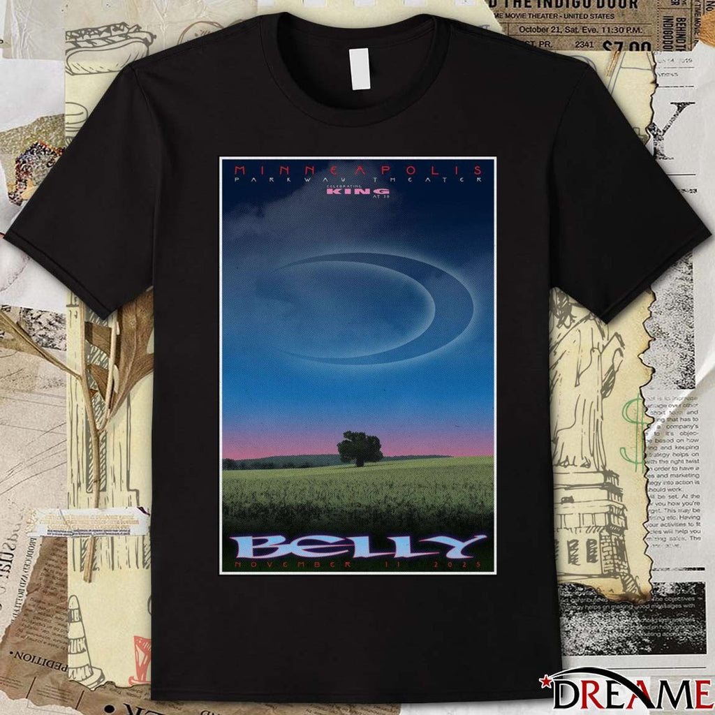 Poster Belly Alternative Band November 11 2025 Minneapolis Parkway Theater Art t-shirt