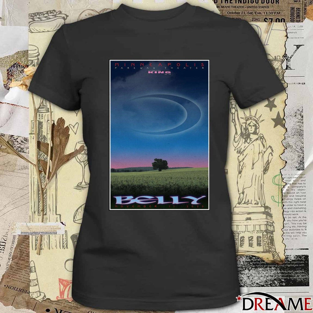 Poster Belly Alternative Band November 11 2025 Minneapolis Parkway Theater Art t-shirt