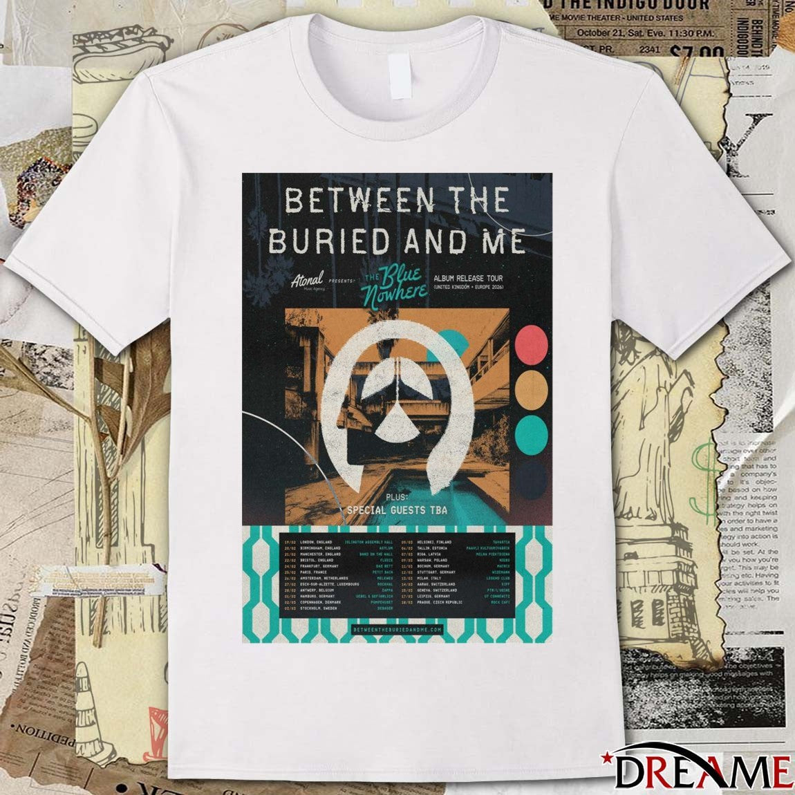 Poster Between the Buried and Me UK Europe Tour 2026 t-shirt
