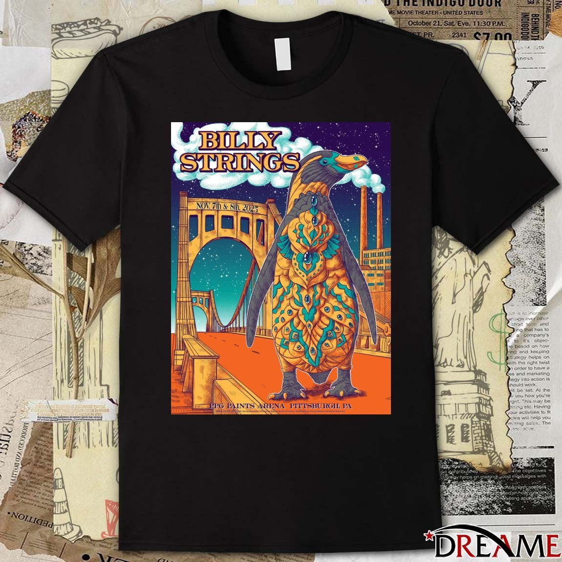 Poster Billy Strings November 7-8 2025 PPG Paints Arena Pittsburgh PA Event t-shirt