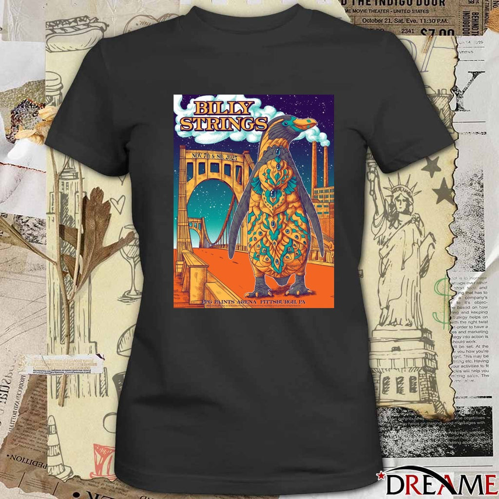 Poster Billy Strings November 7-8 2025 PPG Paints Arena Pittsburgh PA Event t-shirt