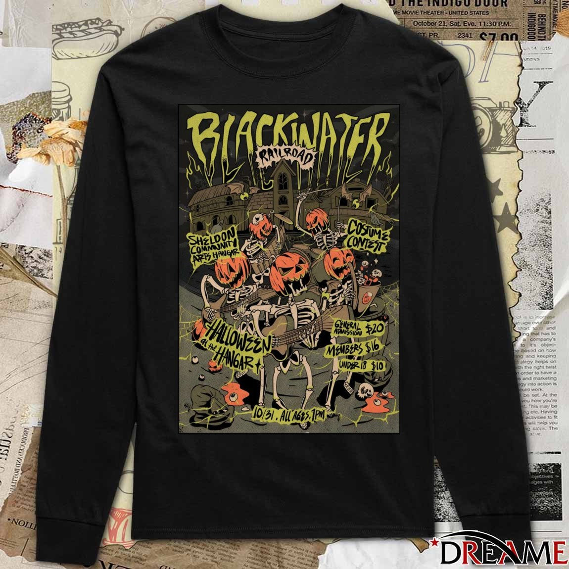 Poster Blackwater Railroad Co Sheldon Community Arts Hangar On October 31 2025 t-shirt