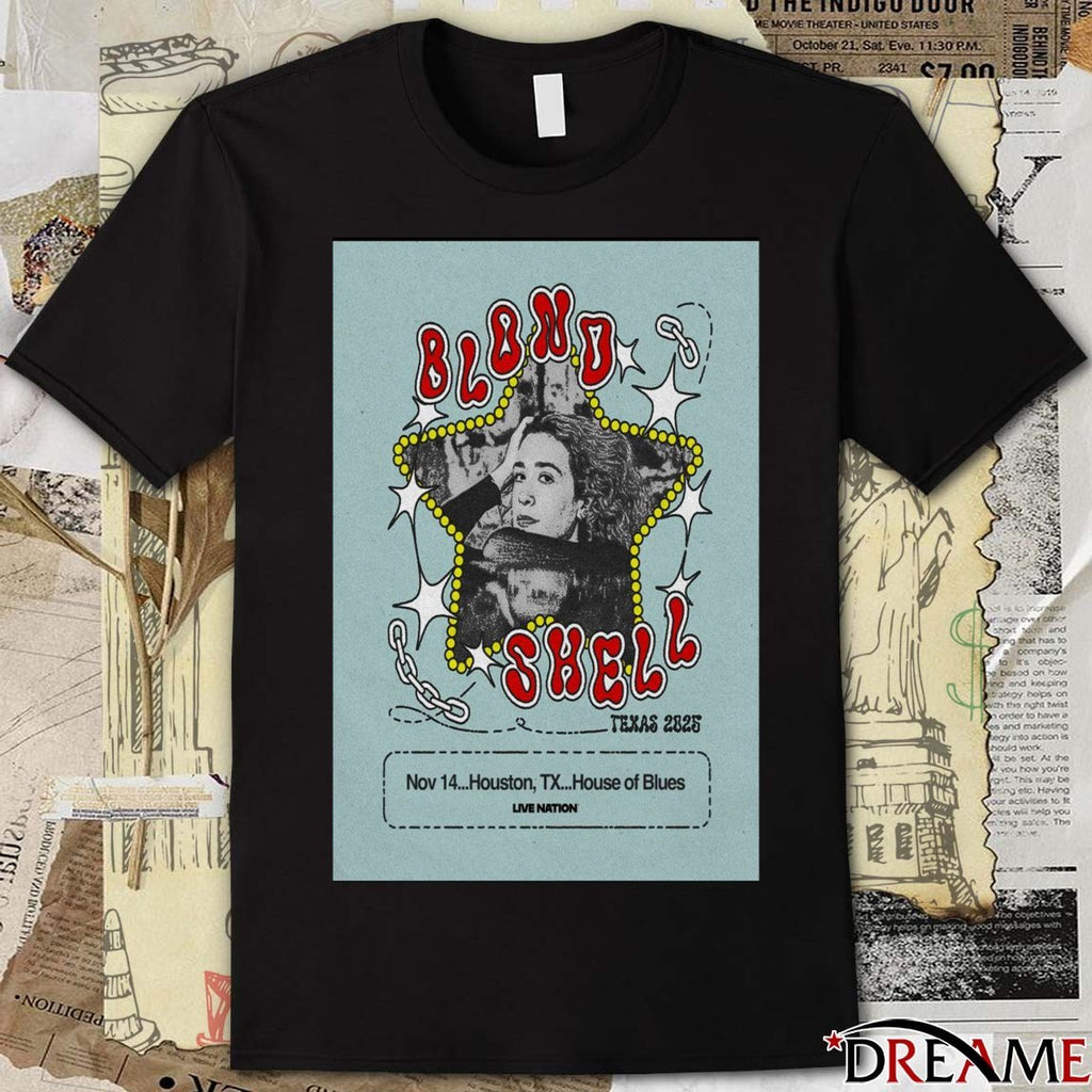 Poster Blondshell Tour November 14 2025 Houston TX House Of Blues t-shirt