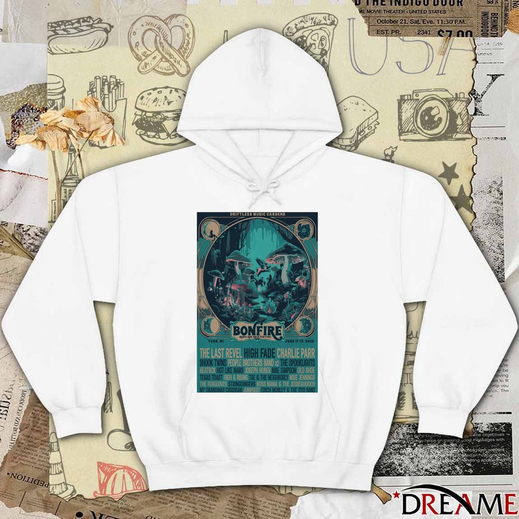 Poster Bonfire Music And Arts Festival Yuba WI June 11-13 2026 t-shirt