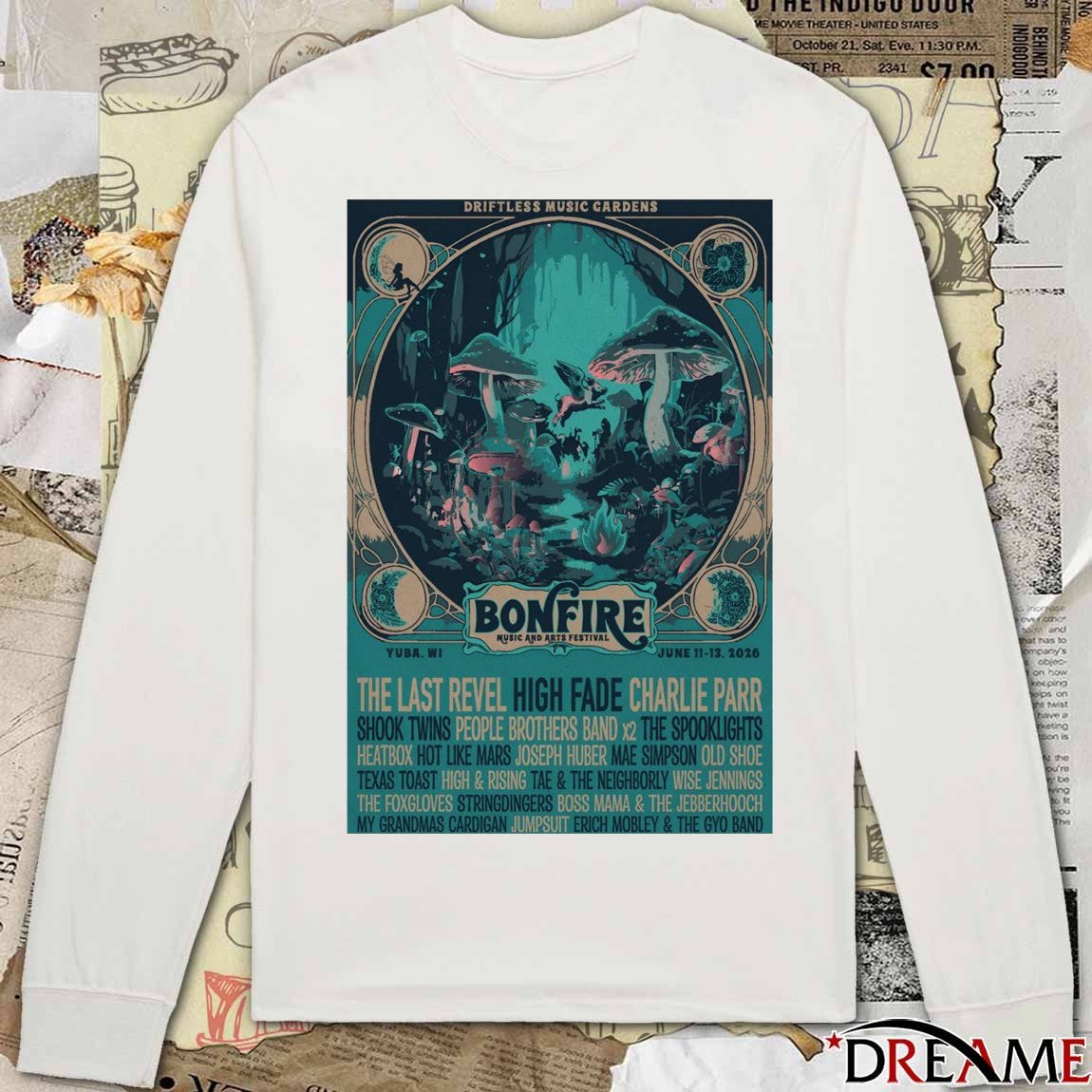 Poster Bonfire Music And Arts Festival Yuba WI June 11-13 2026 t-shirt