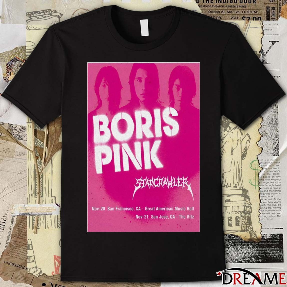 Poster Boris Pink November 21 2025 The Ritz San Jose CA t-shirt