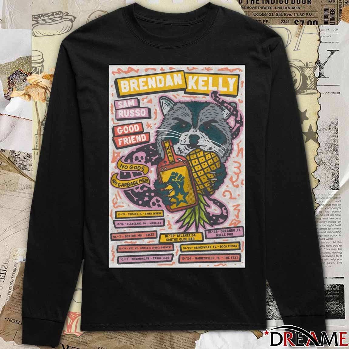 Poster Brendan Kelly And Sam Russo With Good Friend 2025 No Gods No Garbage Men Tour t-shirt