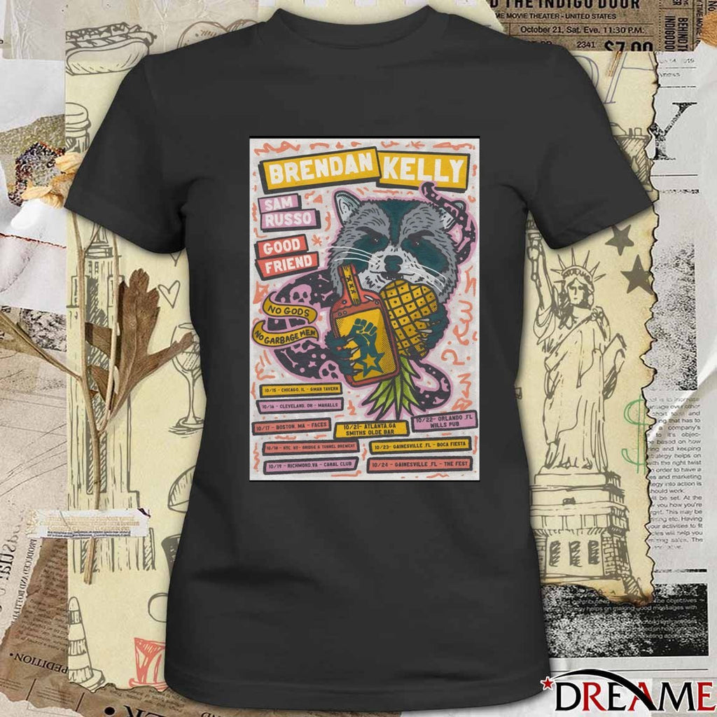 Poster Brendan Kelly And Sam Russo With Good Friend 2025 No Gods No Garbage Men Tour t-shirt