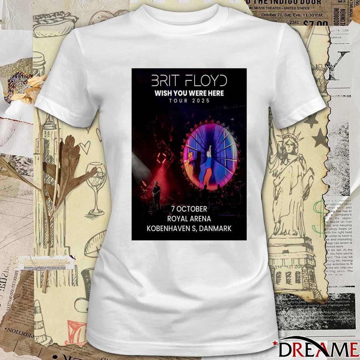 Poster Brit Floyd October 7 2025 Royal Arena Kobenhavn Danmark t-shirt