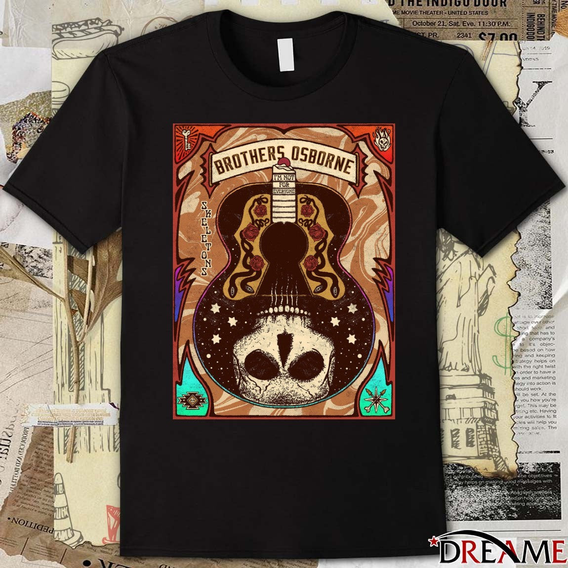Poster Brothers Osborne I’m Not For Everyone Skeletons 2025 t-shirt