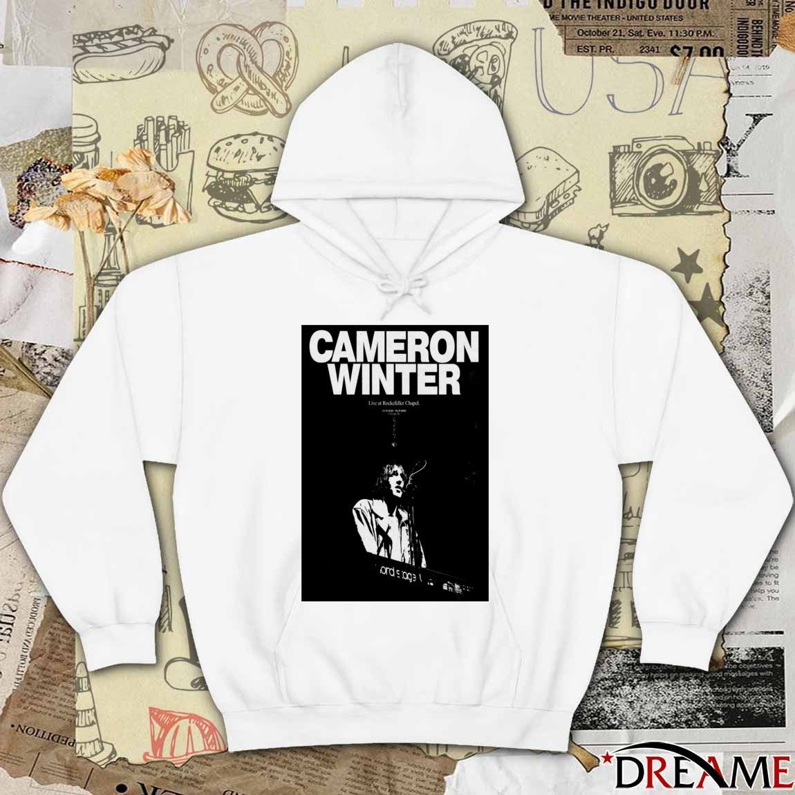 Poster Cameron Winter December 17 2025 Tour Live At Rockefeller Chapel Chicago, IL t-shirt