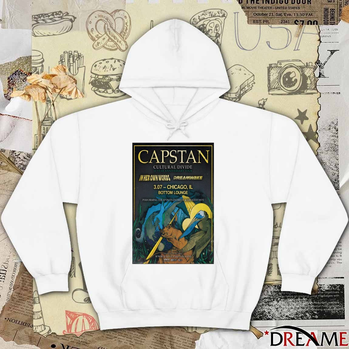 Poster Capstan March 7 2026 Bottom Lounge Chicago IL t-shirt