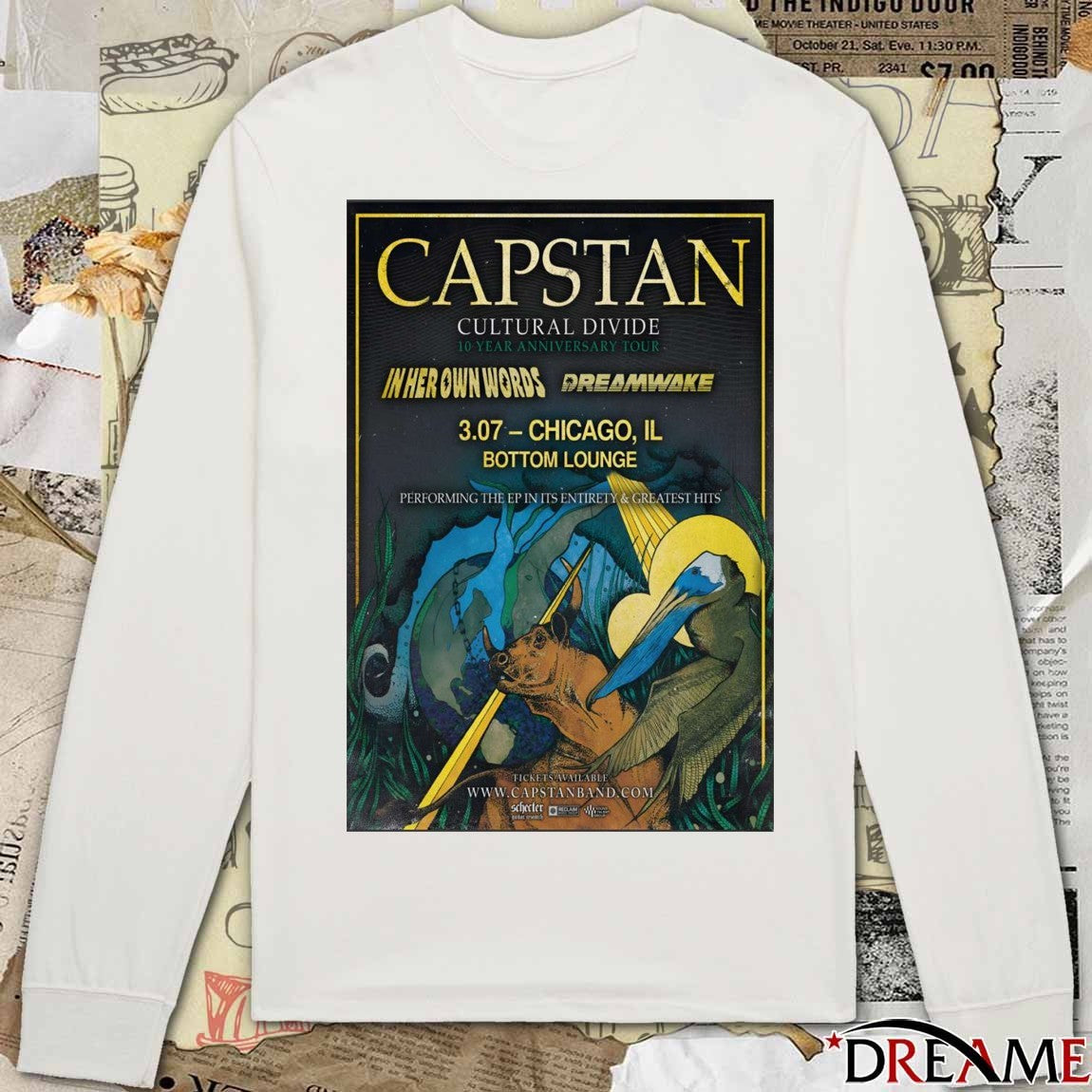 Poster Capstan March 7 2026 Bottom Lounge Chicago IL t-shirt