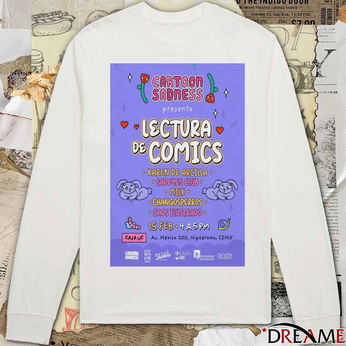 Poster Cartoon Sadness Lectura De Cómics 15 February 2026 t-shirt