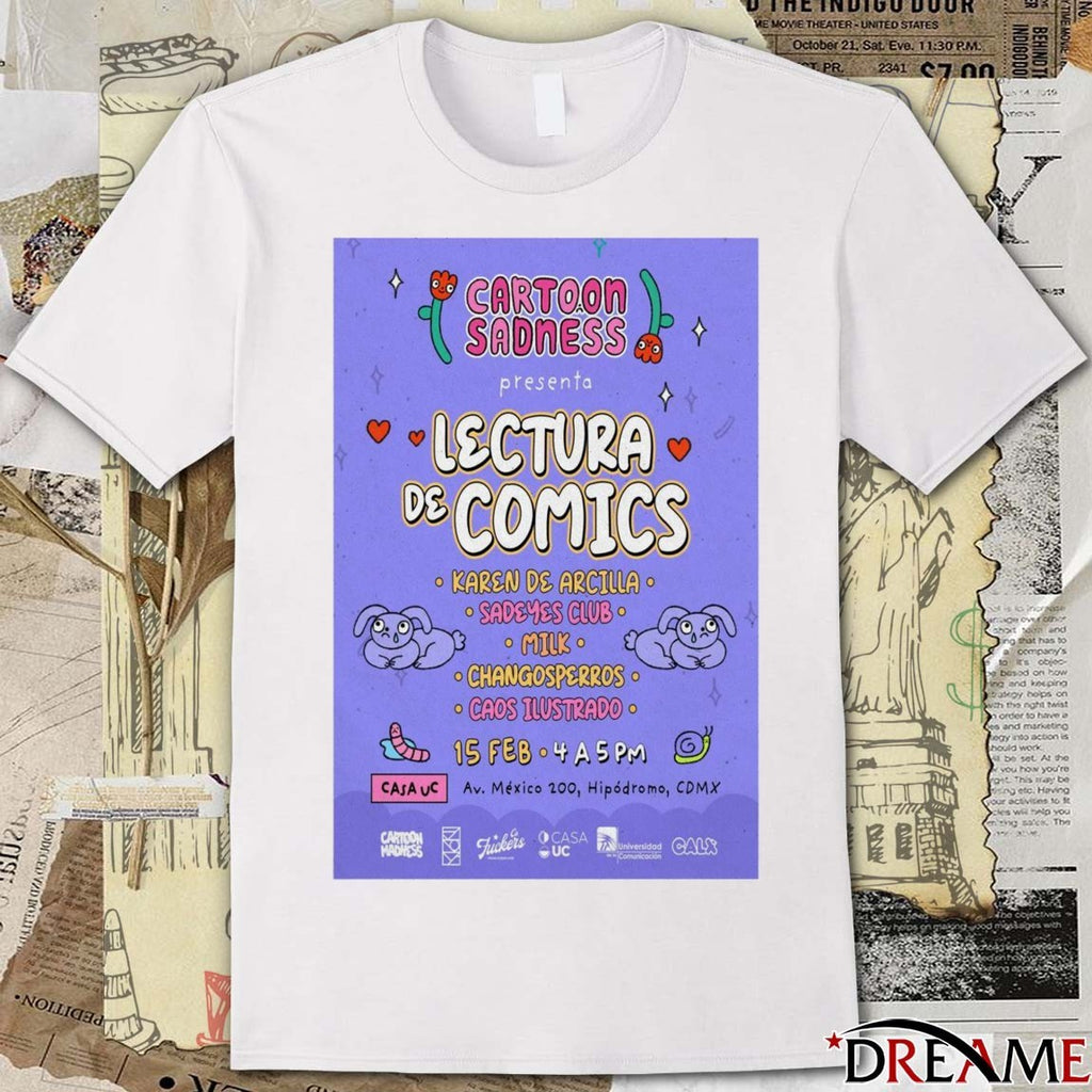 Poster Cartoon Sadness Lectura De Cómics 15 February 2026 t-shirt