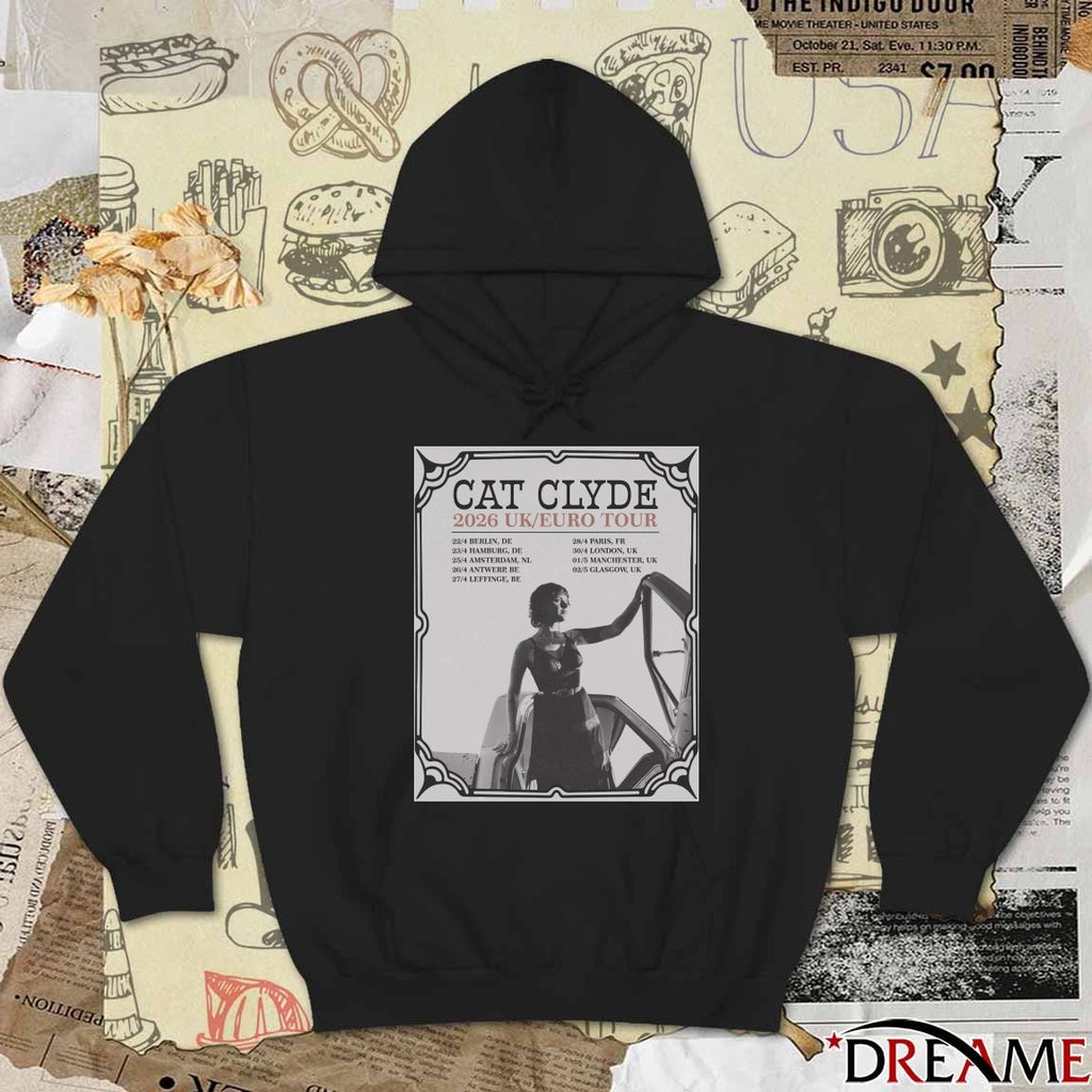 Poster Cat Clyde 2026 UK-EU Tour 22 4 Berlin DE 23 4 Hamburg DE Amsterdam NL t-shirt
