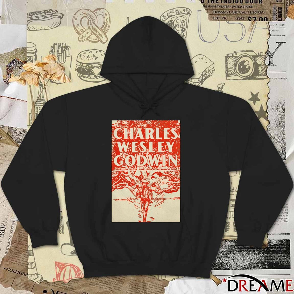 Poster Charles Wesley Godwin December 14 2025 The Riviera Theater Charleston, SC t-shirt