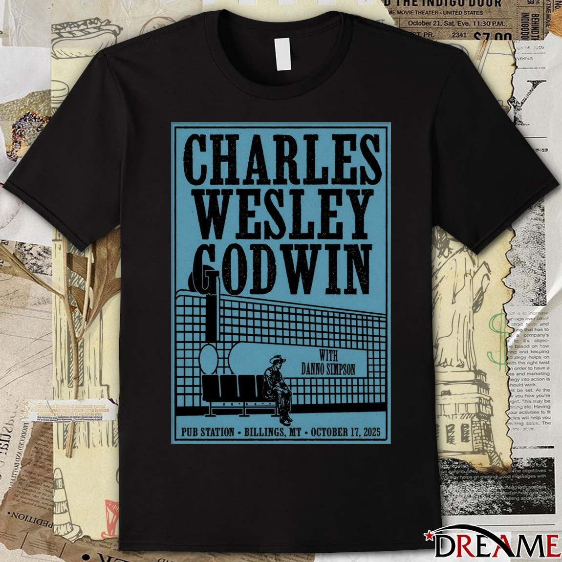 Poster Charles Wesley Godwin October 17 2025 Pub Station In Billings MT t-shirt
