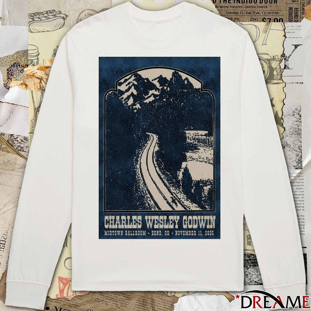 Poster Charles Wesley Godwin Tour Midtown Ballroom Bend OR November 11 2025 t-shirt