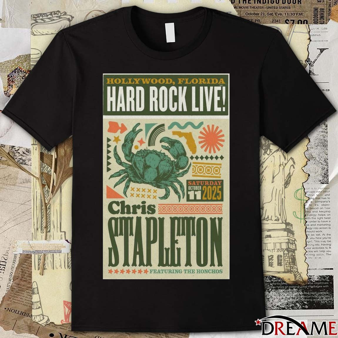 Poster Chris Stapleton October 11 2025 Hard Rock Live In Hollywood FL t-shirt