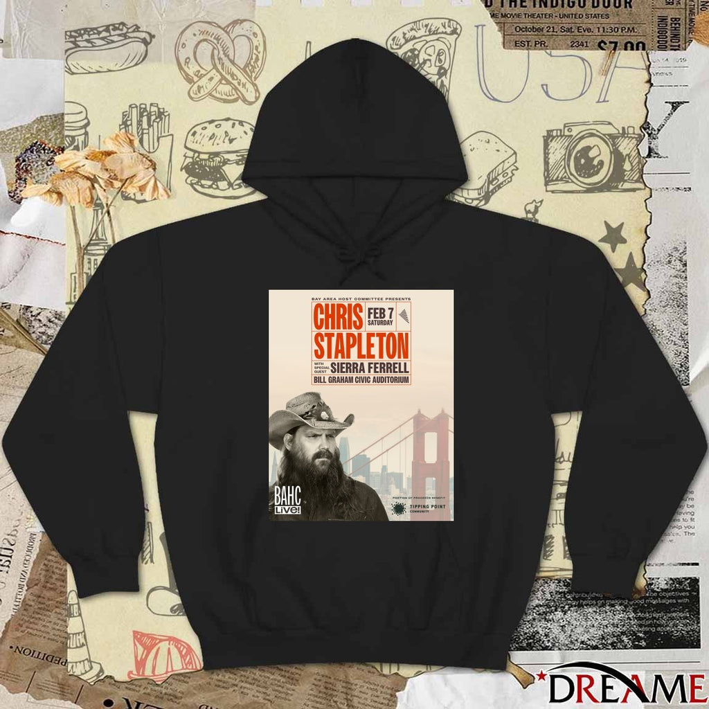 Poster Chris Stapleton Tour Bill Graham Civic Auditorium San Francisco CA February 7 2025 t-shirt