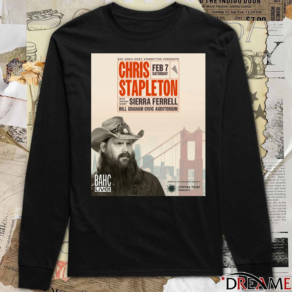 Poster Chris Stapleton Tour Bill Graham Civic Auditorium San Francisco CA February 7 2025 t-shirt