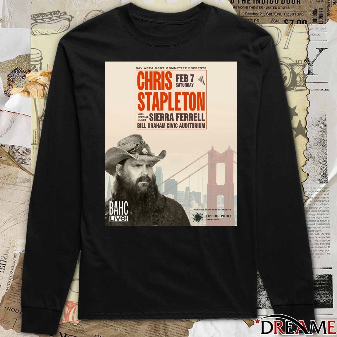 Poster Chris Stapleton Tour Bill Graham Civic Auditorium San Francisco CA February 7 2025 t-shirt