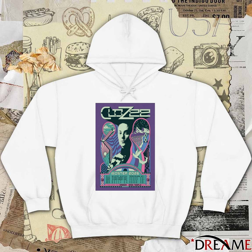 Poster CloZee Tour Winter 2026 March 06 – 07 10 Mile Music Hall Frisco CO t-shirt