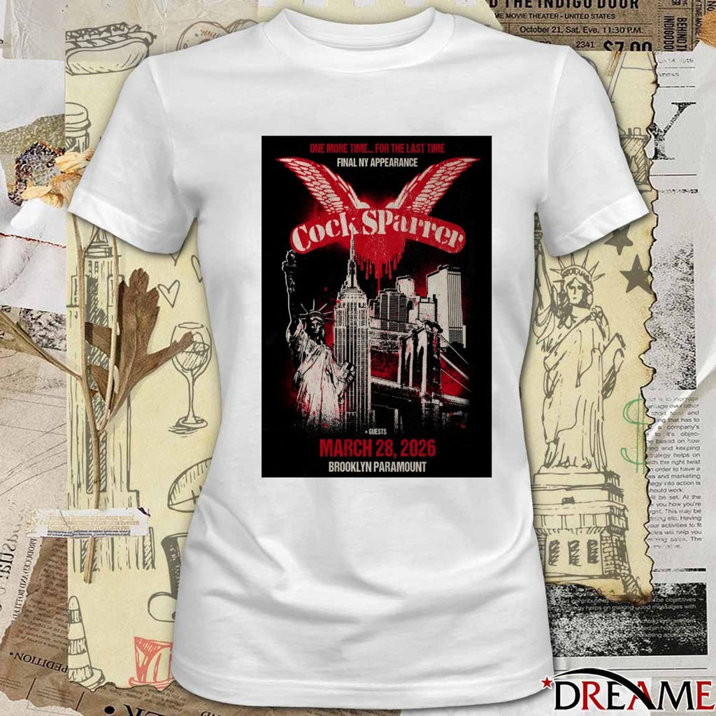 Poster Cock Sparrer Event Brooklyn NY On March 28 2026 t-shirt