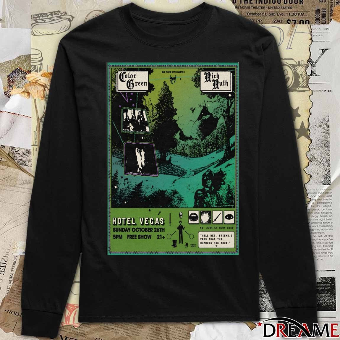 Poster Color Green Sunday October 26 2025 Hotel Vegas In Austin TX t-shirt
