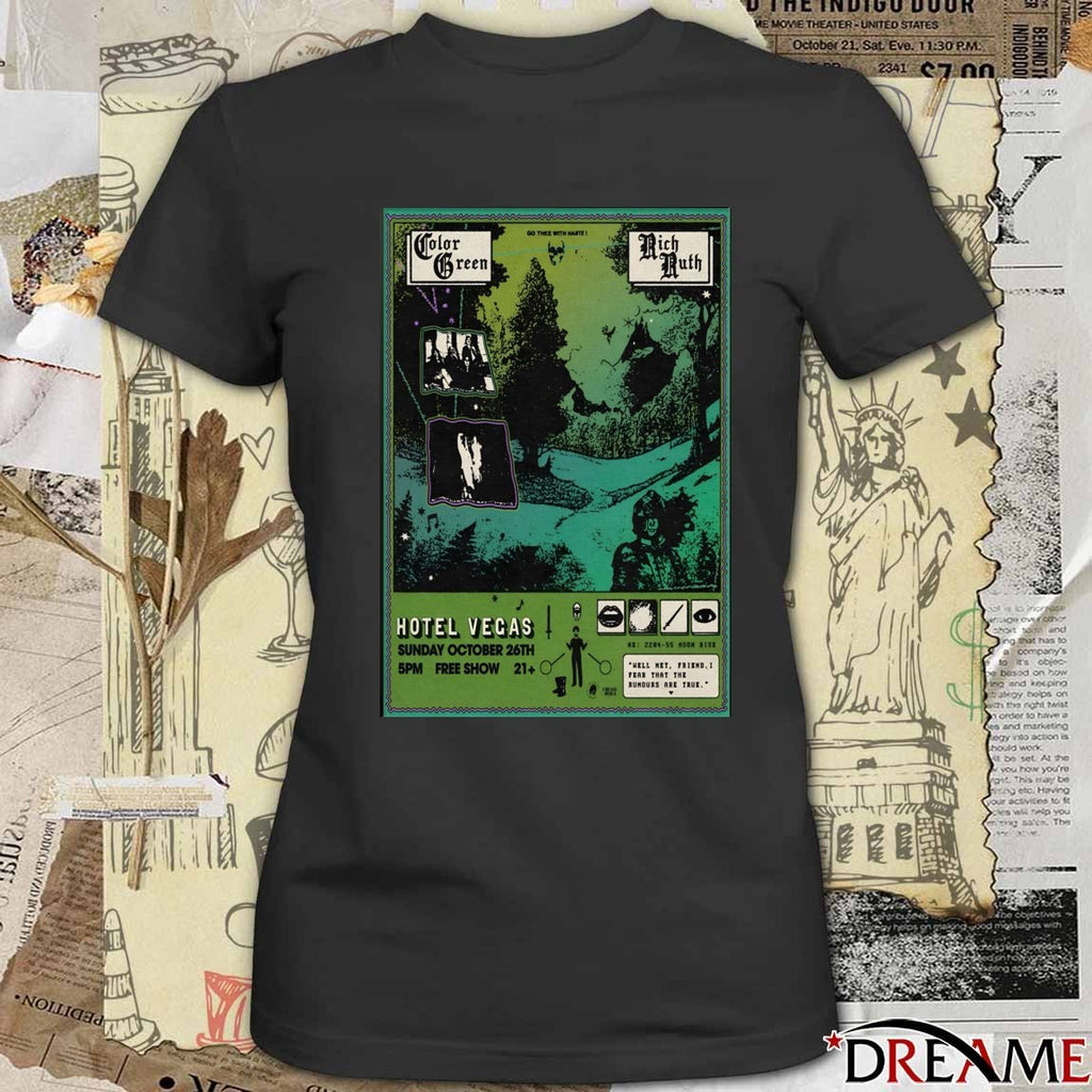 Poster Color Green Sunday October 26 2025 Hotel Vegas In Austin TX t-shirt