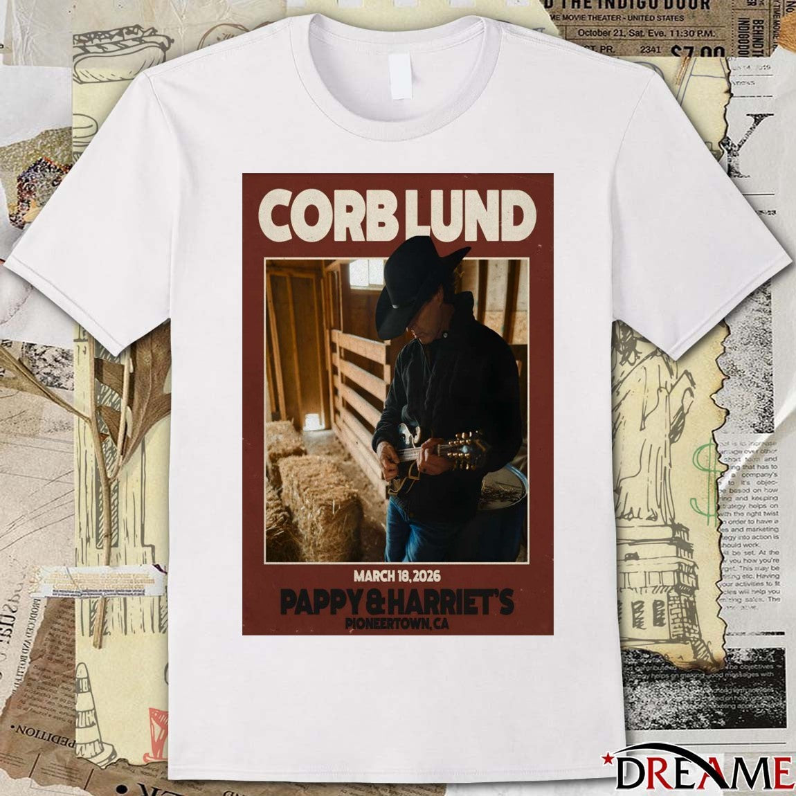 Poster Corb Lund March 18 2026 Pappy And Harriet’s Pioneertown CA t-shirt