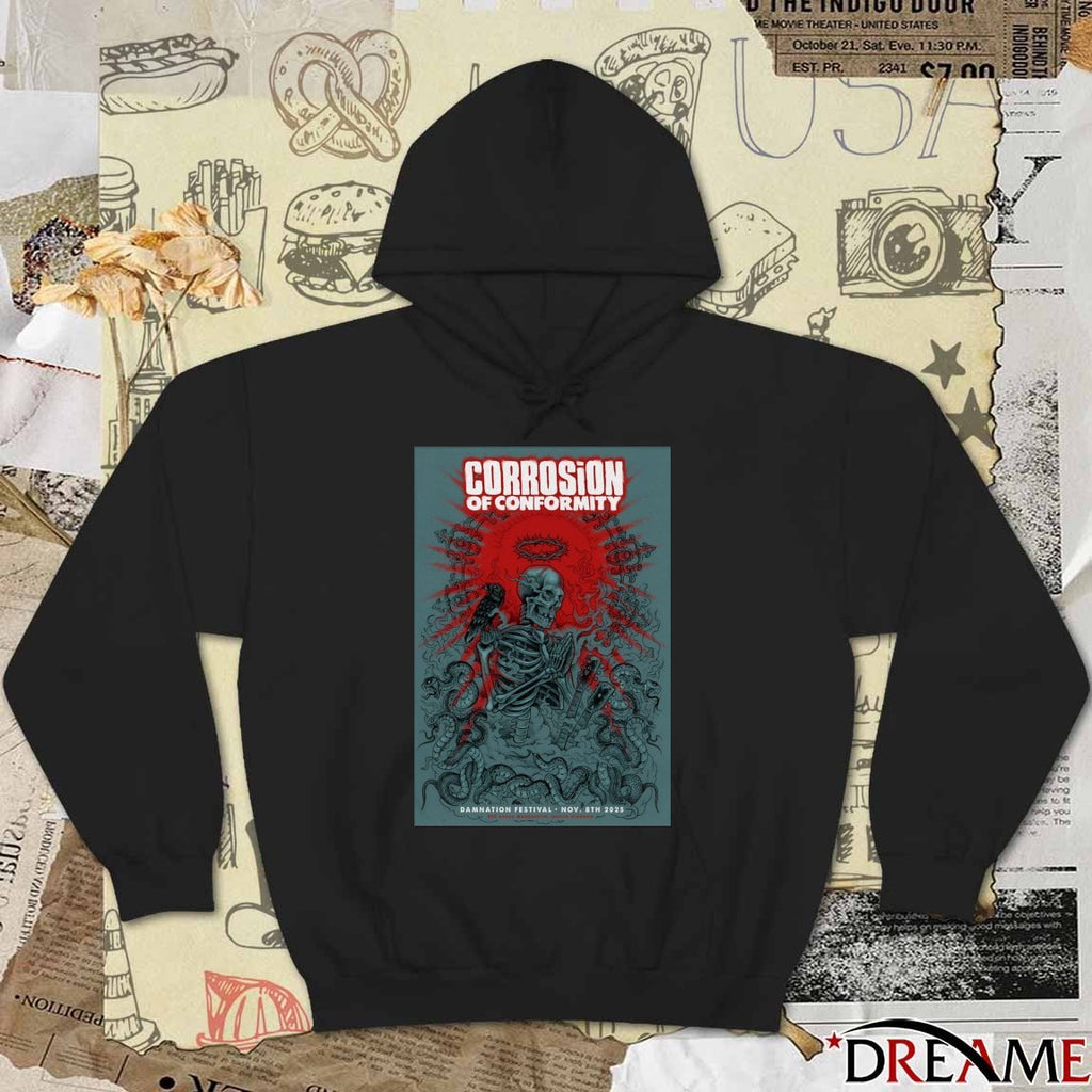 Poster Corrosion Of Conformity November 8th 2025 Damnation Festival t-shirt