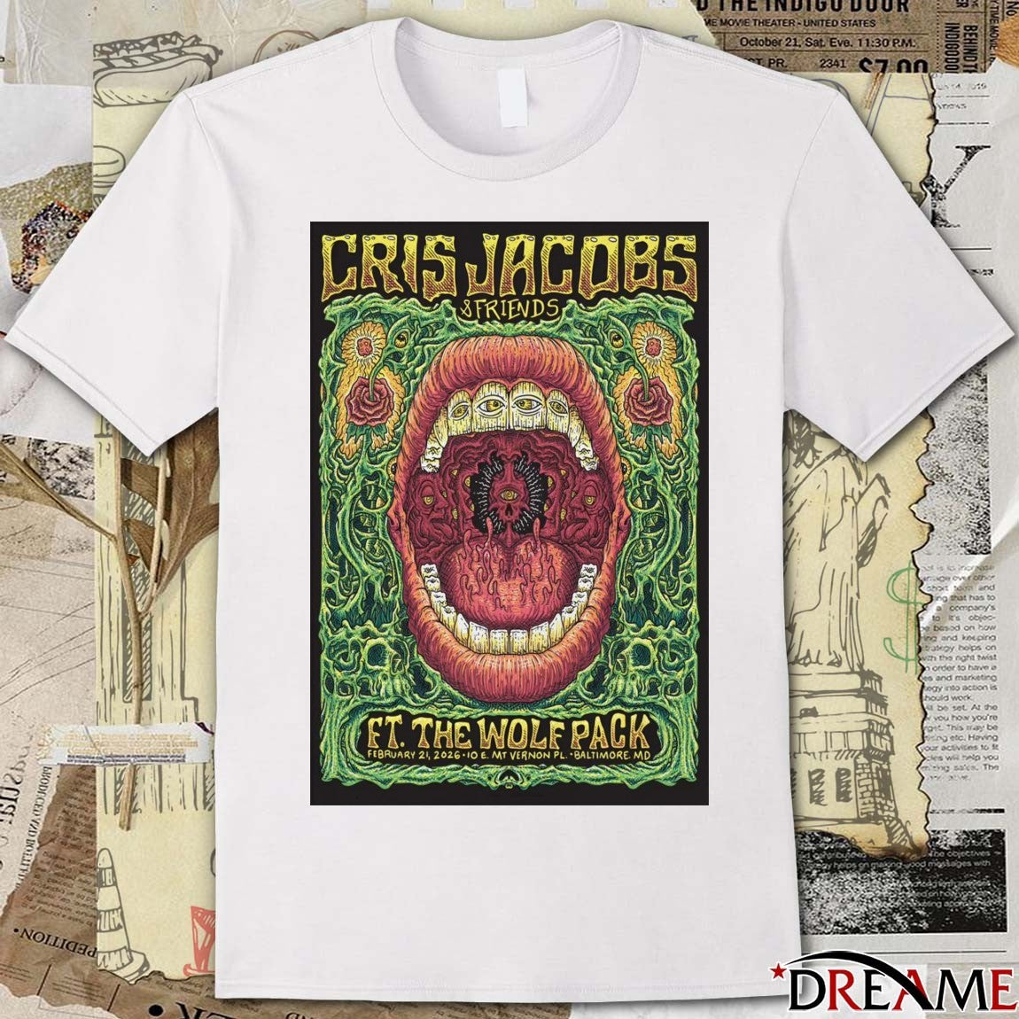 Poster Cris Jacobs And Friends February 21 2026 10 E Mt Vernon Pl In Baltimore MD t-shirt