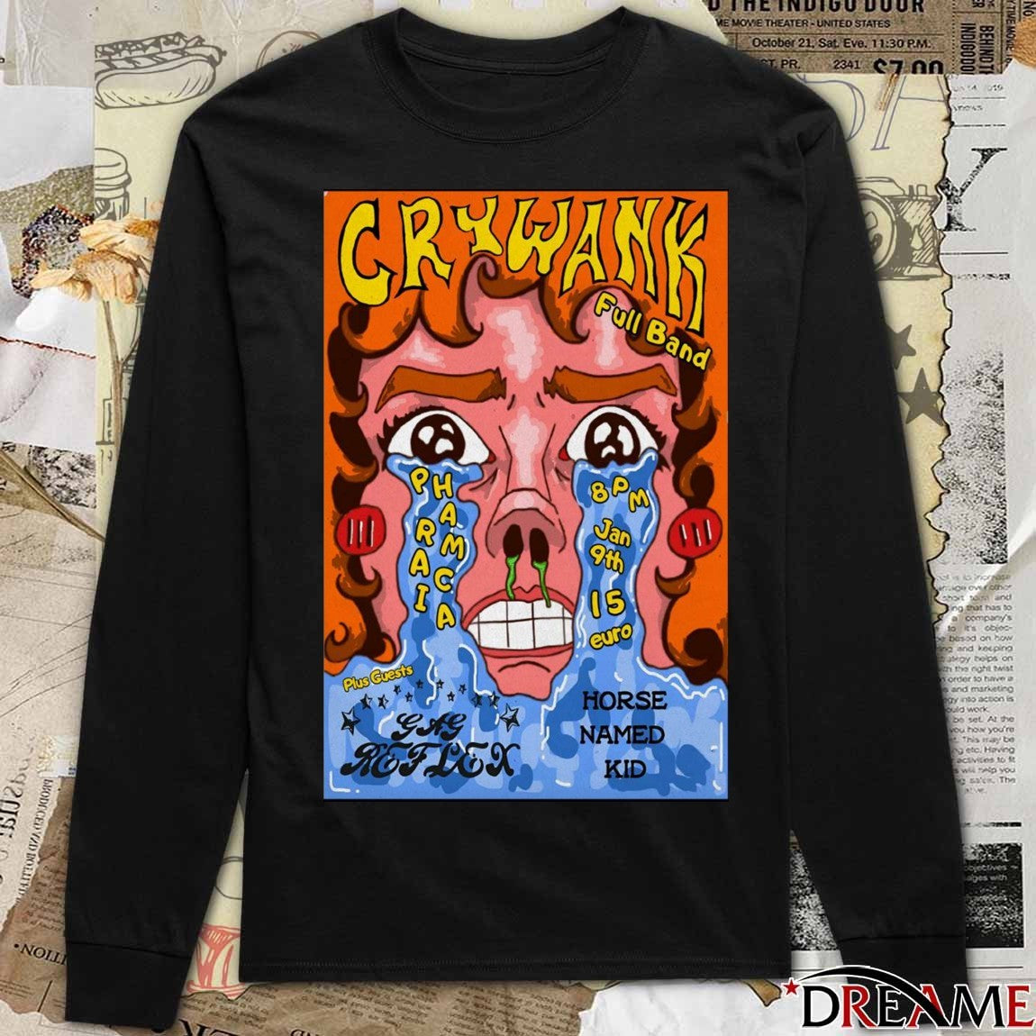 Poster Crywank Full Band January 9 2026 Pharmacia Limerick Ireland t-shirt
