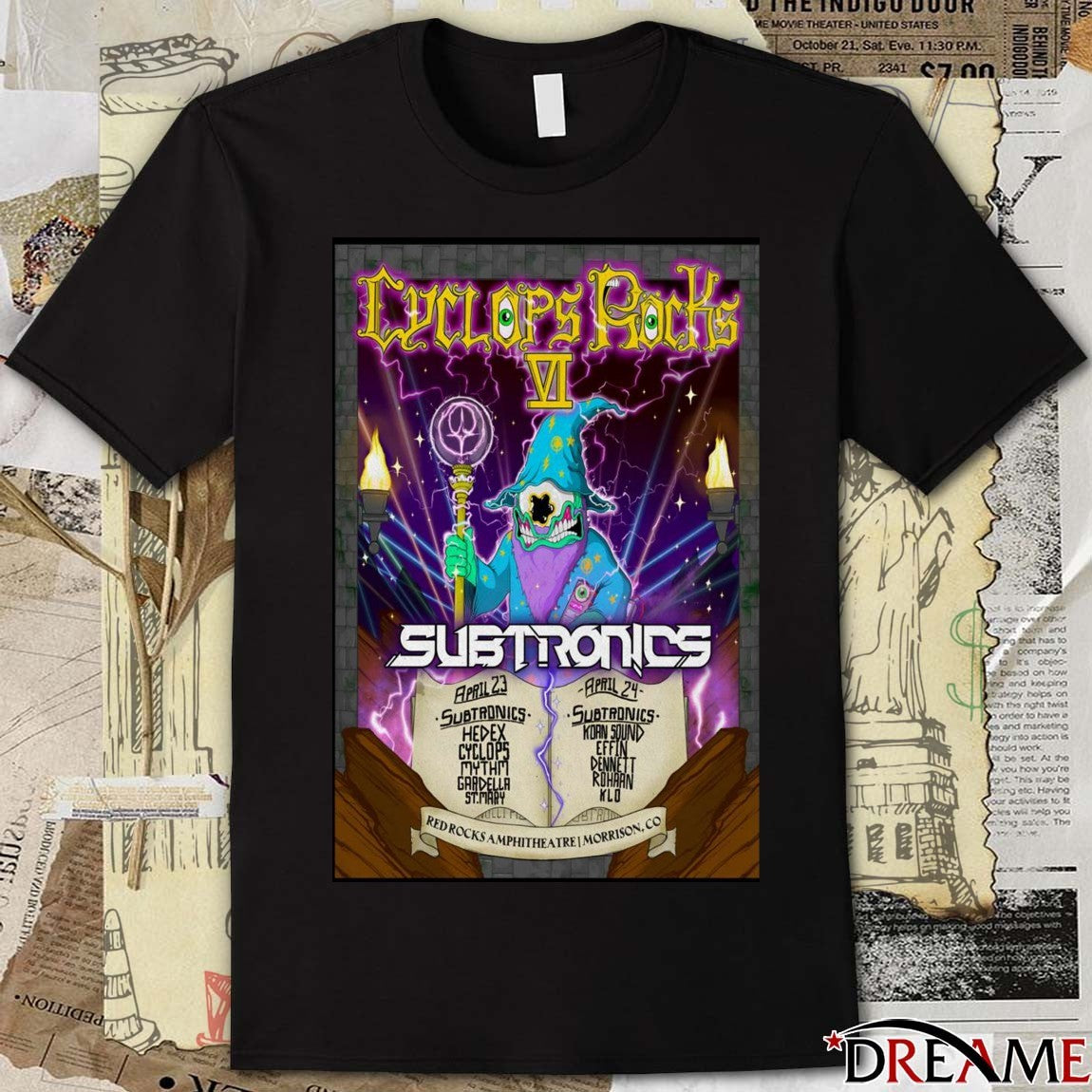 Poster Cyclops Rocks At Red Rocks Amphitheatre On April 23-24 2026 t-shirt