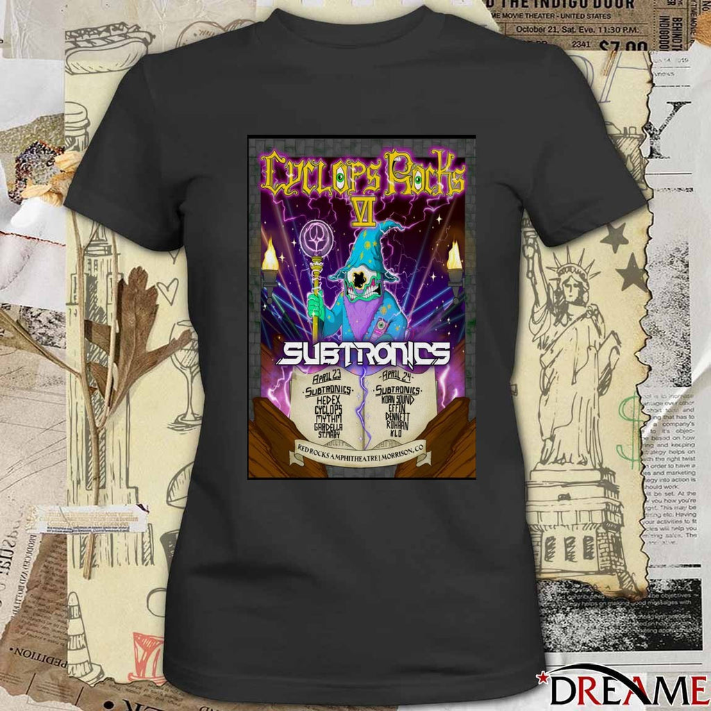 Poster Cyclops Rocks At Red Rocks Amphitheatre On April 23-24 2026 t-shirt