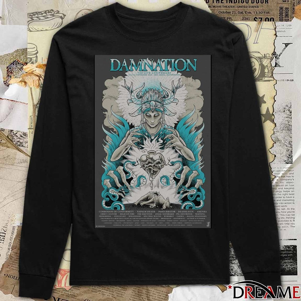 Poster Damnation Festival The 20th Anniversary November 8-9 2025 BEC Arena in Manchester UK t-shirt