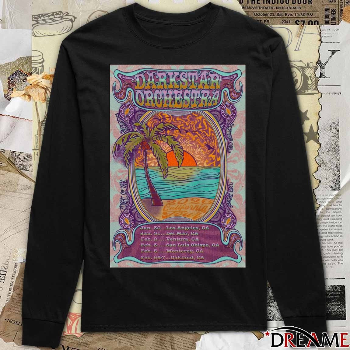 Poster Dark Star Orchestra Tour 2026 January – February California t-shirt