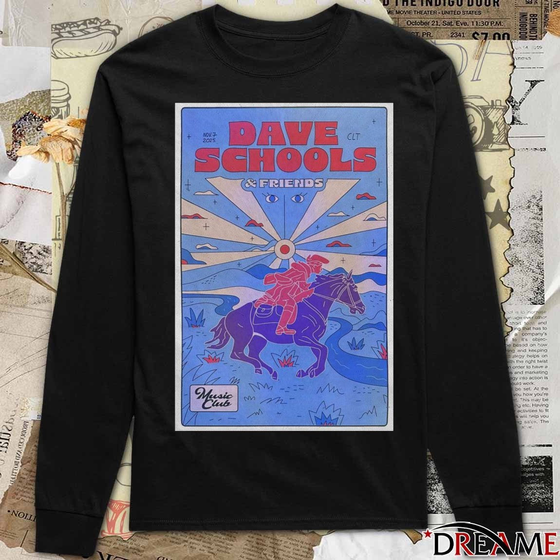 Poster Dave Schools And Friends Music Club November 7 2025 Charlotte, NC t-shirt
