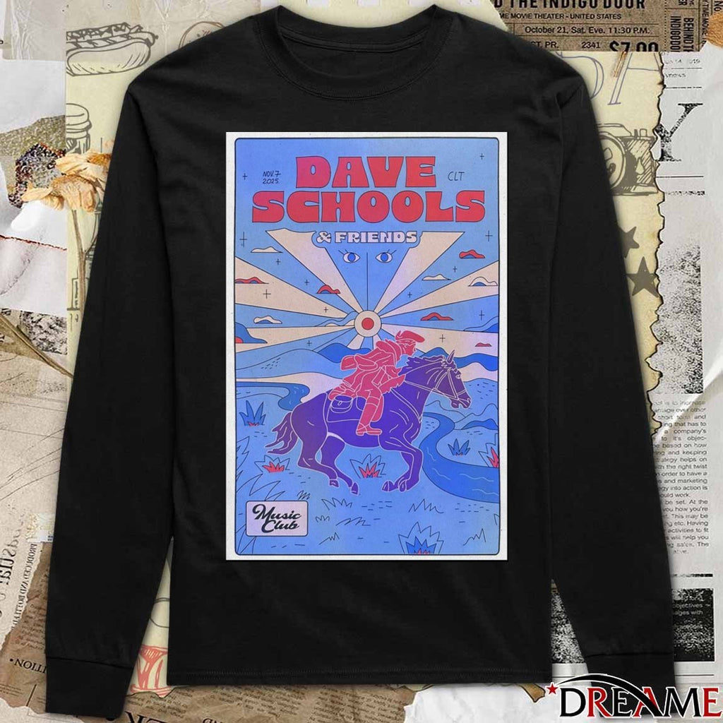 Poster Dave Schools and Friends November 7 2025 Charlotte Music Club t-shirt