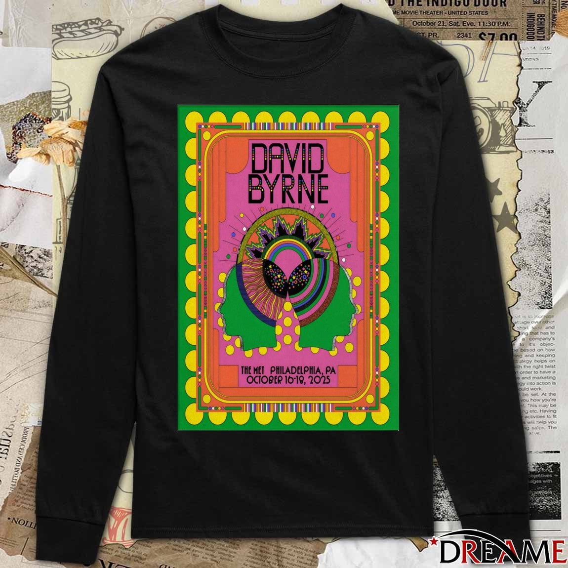 Poster David Byrne In The Met Philadelphia Tour On October 16-18 2025 t-shirt