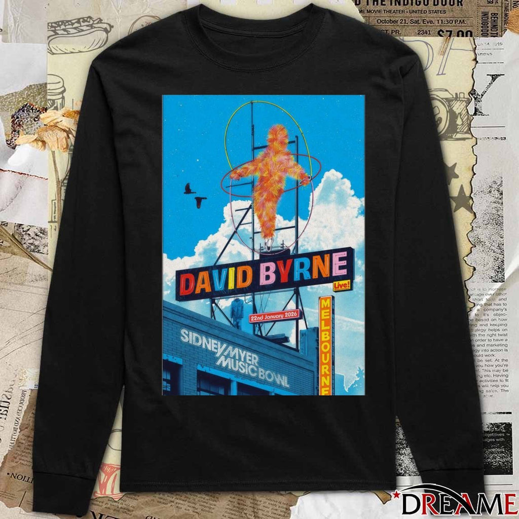 Poster David Byrne Sidney Myer Music Show Melbourne VIC January 22 2026 t-shirt