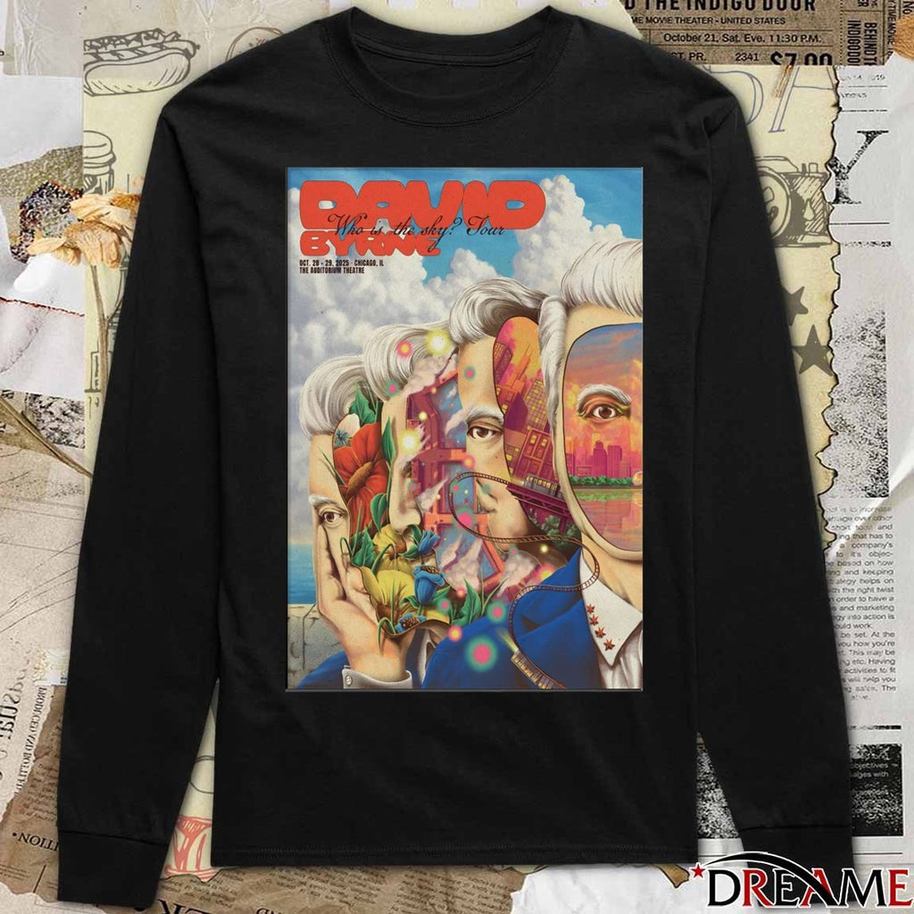 Poster David Byrne Tour Chicago IL On October 28-29 2025 The Auditorium Theatre t-shirt